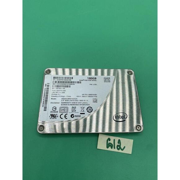 Intel 520 Series 180GB 2.5" SATA SSD Solid State Hard Drive SSDSC2BW180A3H - Picture 1 of 3